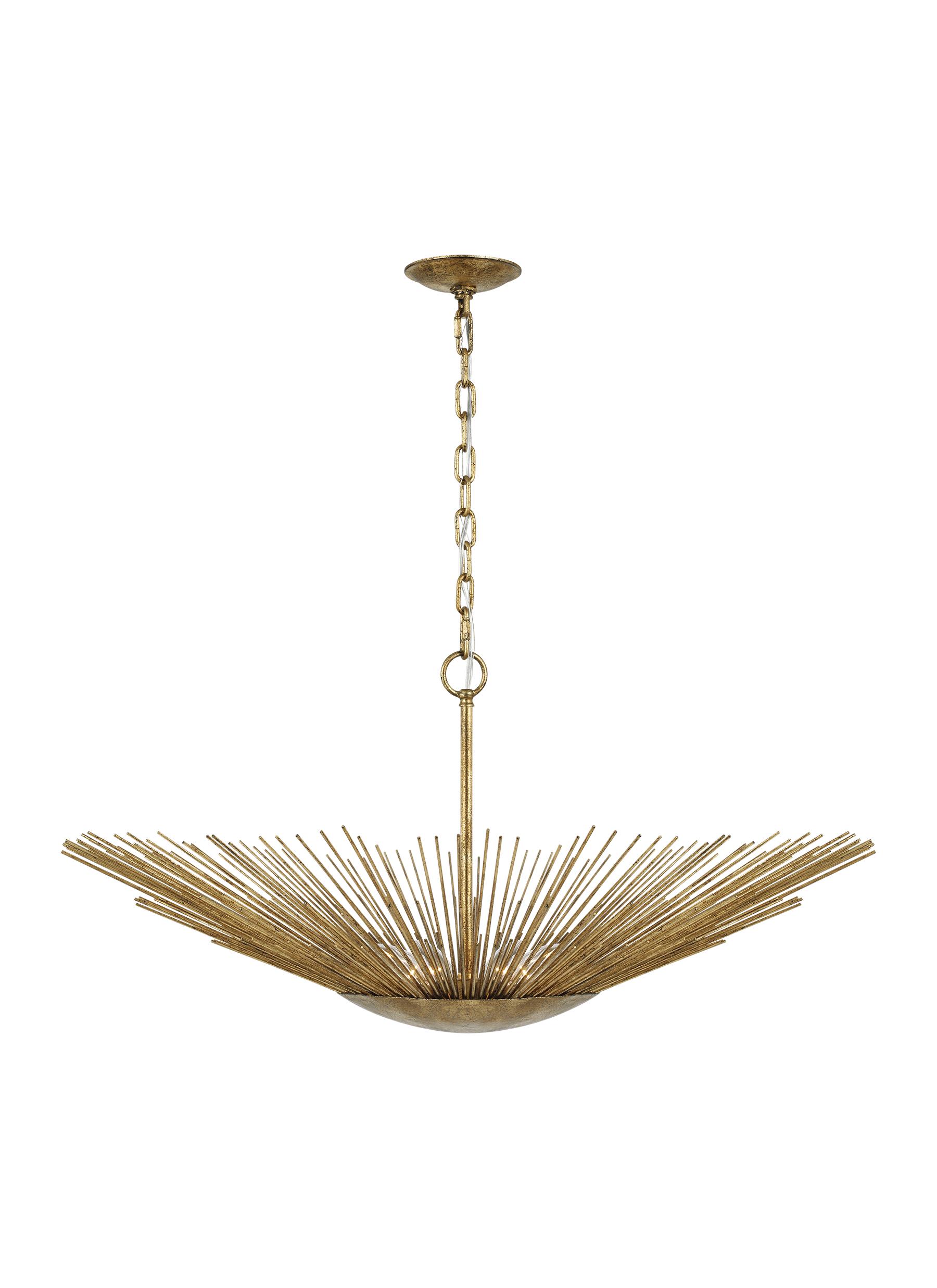 Helios 4-light pendant in antique gold