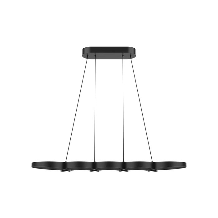 Maestro Collection LED Pendant in Black and Gold with Frosted Polycarbonate Diffuser