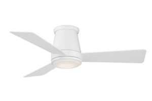 Hug Collection 44” 3-Blade Ceiling Fan in Matte White with Integrated LED Light WAC Lighting F-10436L-MW
