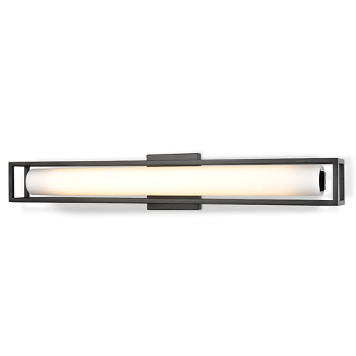Lochwood Collection LED Wall Sconce in Black with Cylindrical Opal Glass Difuser Kuzco WS83427-BK