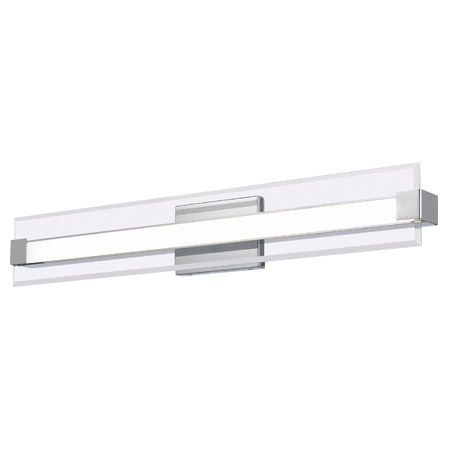 Salon Collection 25” LED Bath Vanity in Polished Chrome with Clear Beveled Glass Diffuser Quoizel PCSO8532C