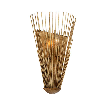 Helios Collection 1-Light Wall Sconce in Antique Distressed Gold Leaf with Raised Stems Visual Comfort AW1101ADB