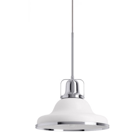 Hauksbee Collection 1-Light Pendant in White with Chrome Trim Kohler 32290-PE03-WCL